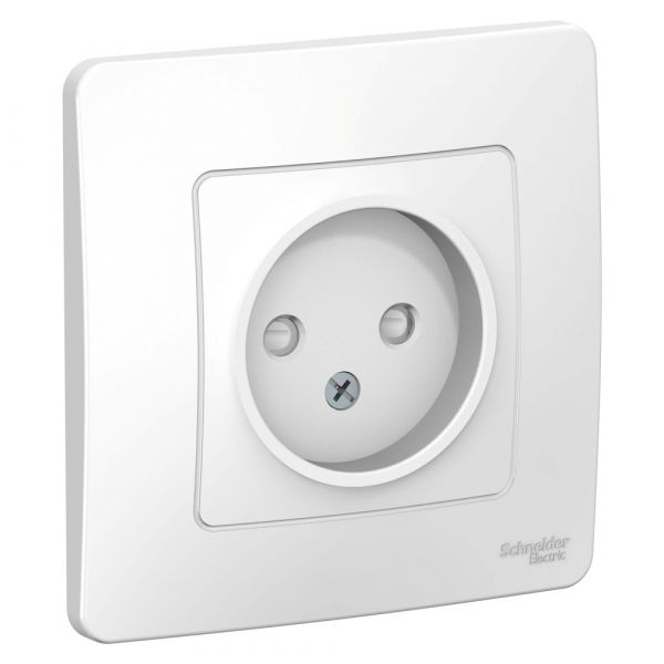 BLANCA скрытой установки розетка без заземления со шторками, 16А, 250В, белый