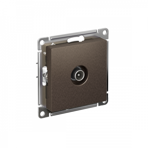 Розетка ATLASDESIGN TV проходная 4DB механизм мокко