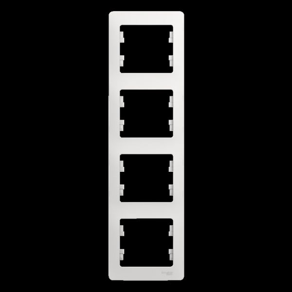 GLOSSA Рамка 4 поста вертикальная белый