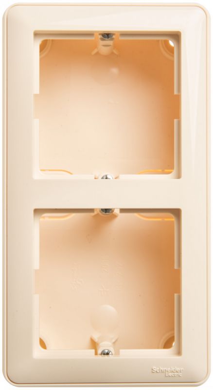 Коробка подъемная с рамкой W59 двойная слоновая кость