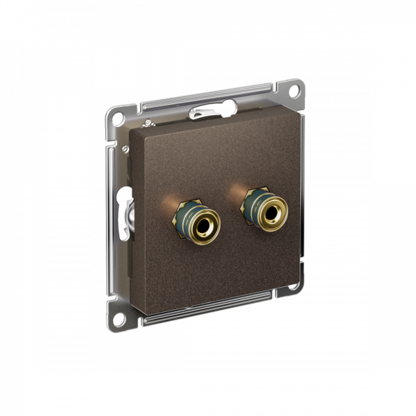 Аудиорозетка ATLASDESIGN двухместная мокко