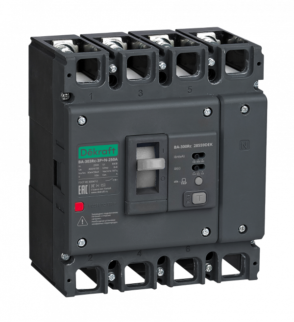 Автоматический выключатель силовой ВА-303Rc Inst 3P 160А 50кА 100/300/500мА