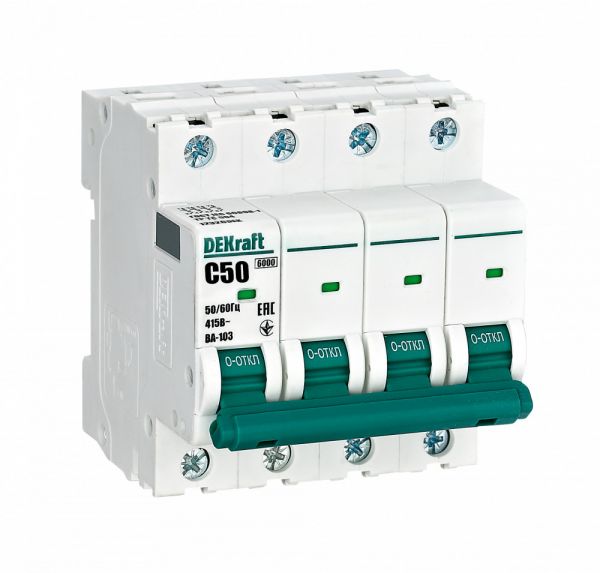 Выключатель автоматический ВА-103 4P 50А C 6кА новый