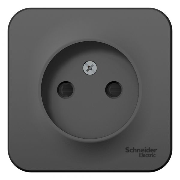 Розетка BLANCA наружная без заземления со шторками с изоляционной пластиной 16А 250В антрацит