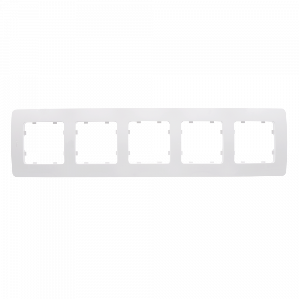 Рамка пятиместная, скрытой установки, цвет белый