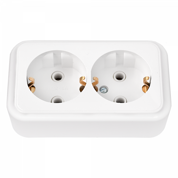 Беларусь Розетка двойная с заземлением наружная
