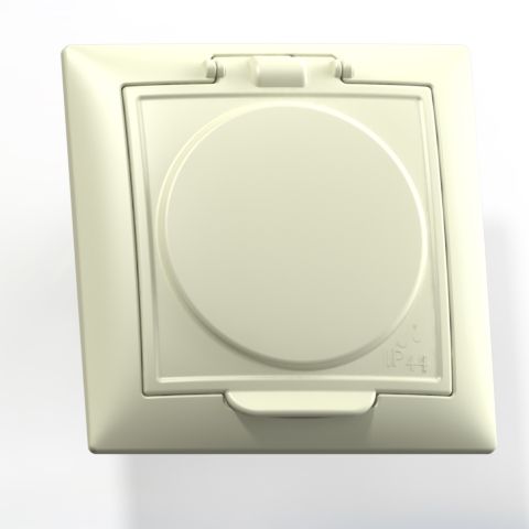 СЕЛЕНА Розетка с заземлением со шторками РС16-426 скрытая слоновая кость