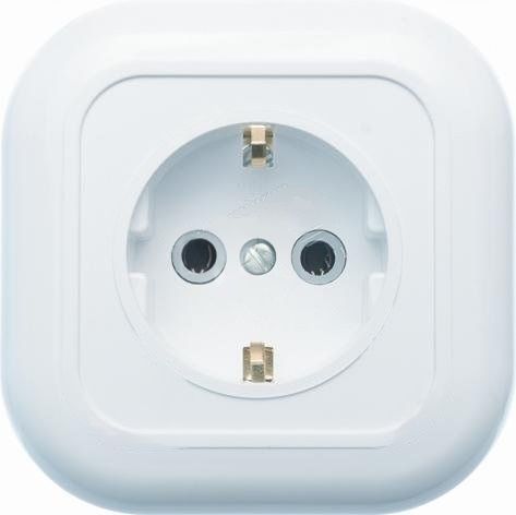 Валентина Розетка 1 пост скрытая с заземлением белый РС16-635