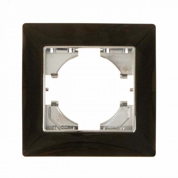 Рамка 1-местная Bravo цинк, оникс
