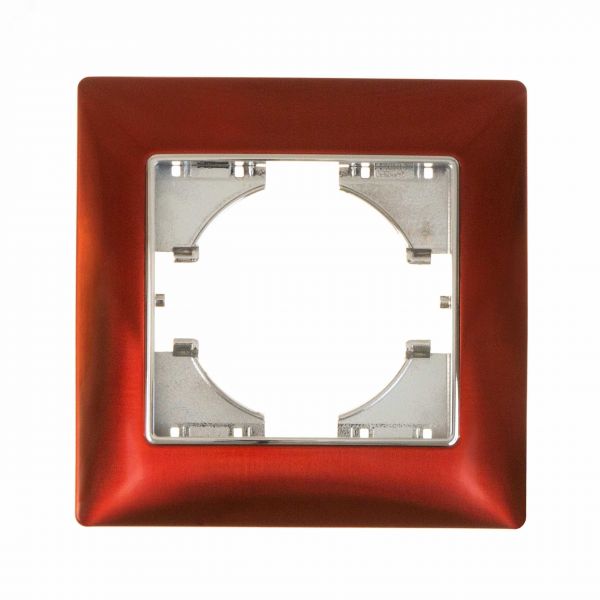 Рамка 1-местная Bravo цинк, тёмно-красный