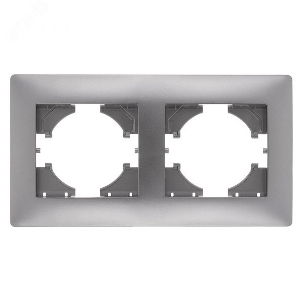 Рамка 2-местная Bravo, серебро