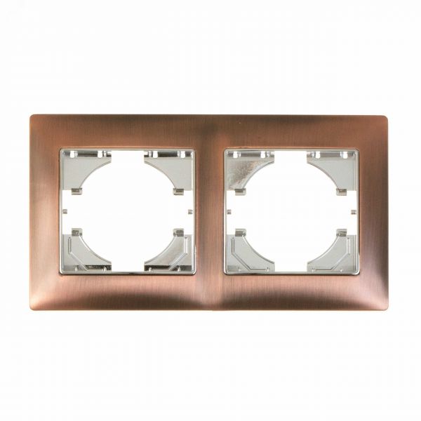 Рамка 2-местная Bravo цинк, бронза