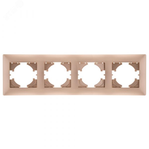 Рамка 4-местная Bravo, шампань