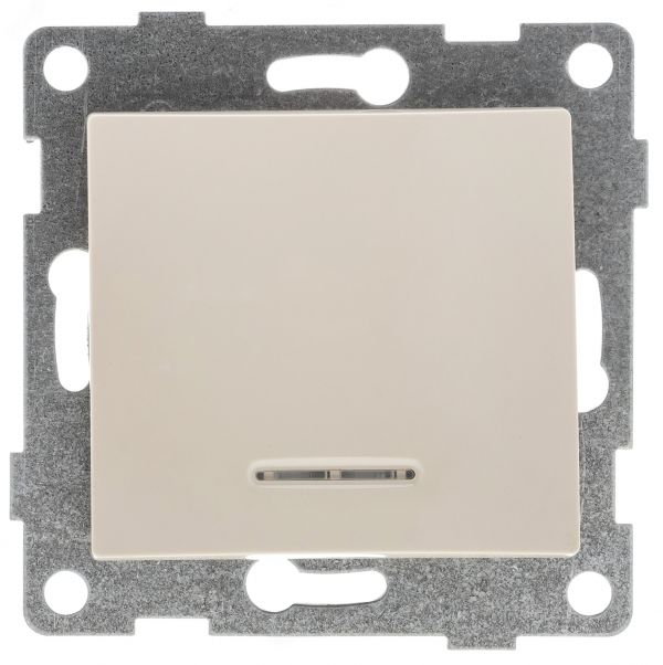 Выключатель одноклавишный Bravo инд, механизм, 10А, 250В, бежевый