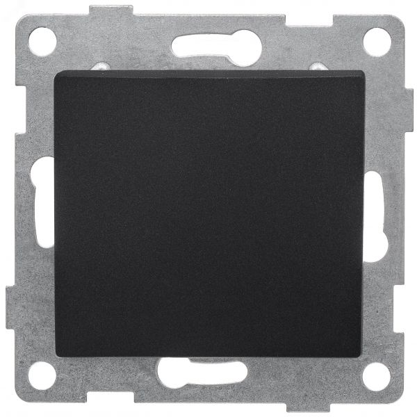 Выключатель одноклавишный Bravo 2-х полюсный, механизм, 10А, 250В, графит