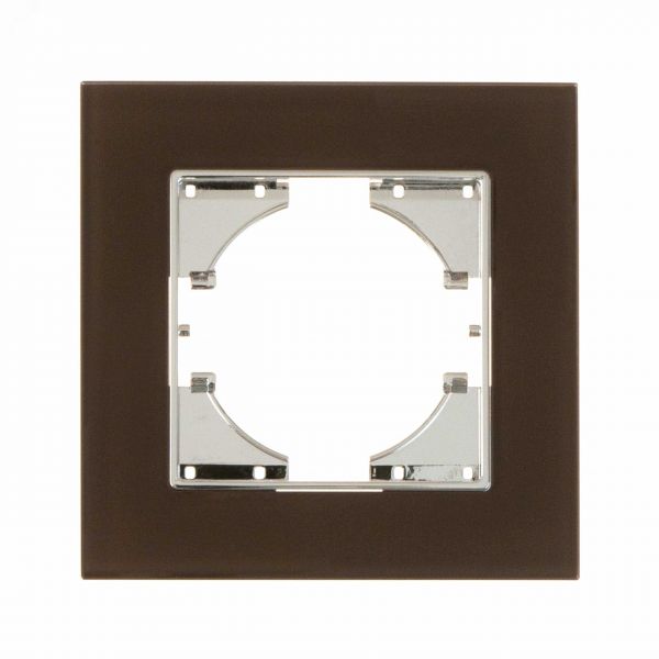 Рамка 1-местная Ugra стекло, коричневый