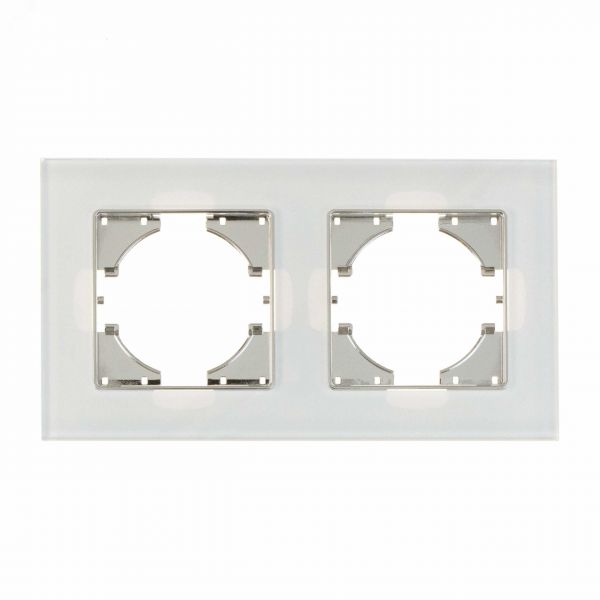 Рамка Ugra 2-местная стекло, белый