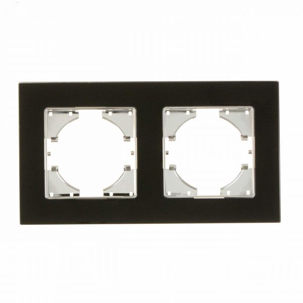 Рамка Ugra 2-местная стекло, чёрный