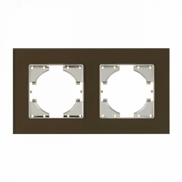 Рамка Ugra 2-местная стекло, коричневый