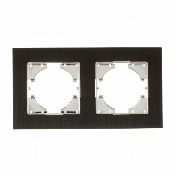 Рамка Ugra 2-местная алюминий, чёрный