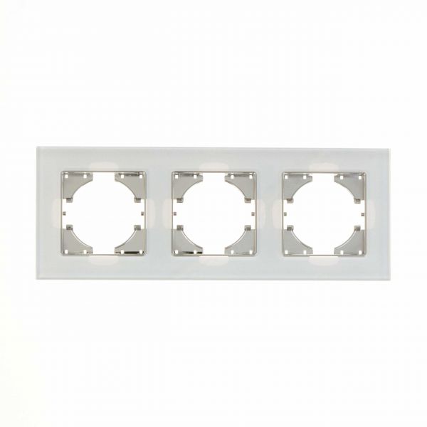 Рамка 3-местная Ugra стекло, белый
