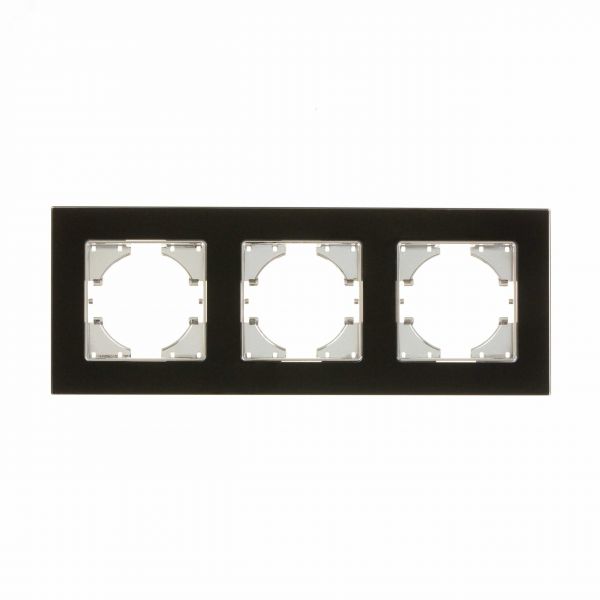 Рамка 3-местная Ugra стекло, чёрный