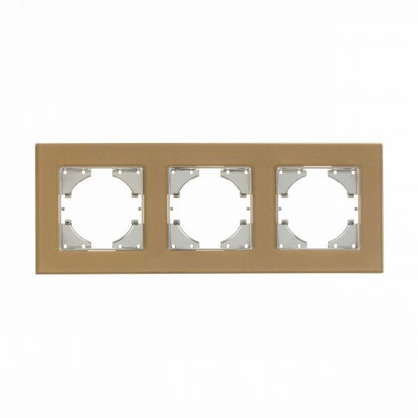 Рамка 3-местная Ugra стекло, шампань