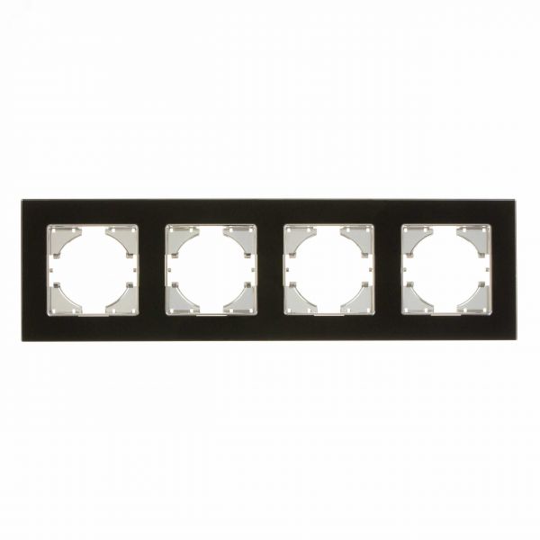 Рамка 4-местная Ugra стекло, чёрный
