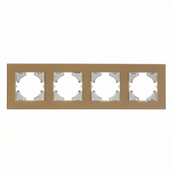 Рамка 4-местная Ugra стекло, шампань
