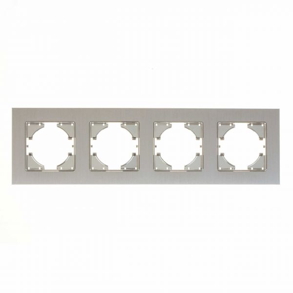 Рамка 4-местная Ugra алюминий, серебро