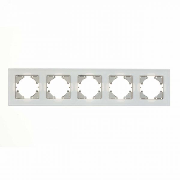 Рамка 5-местная Ugra стекло, белый