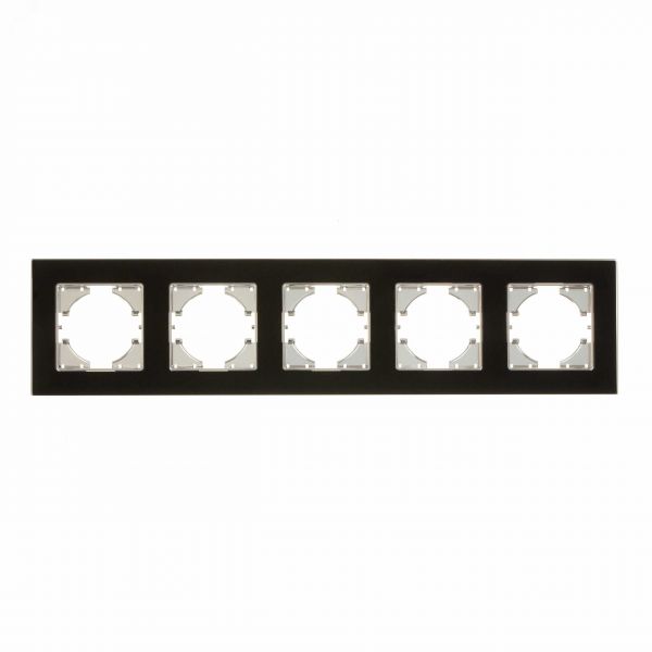 Рамка 5-местная Ugra стекло, чёрный
