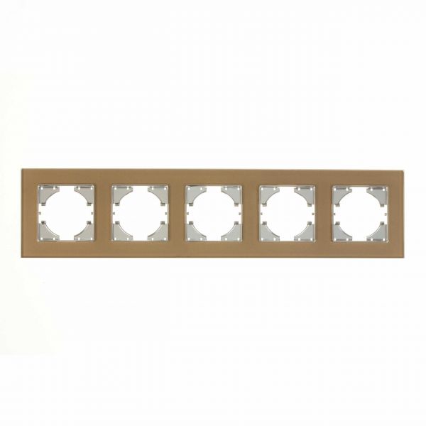 Рамка 5-местная Ugra стекло, шампань