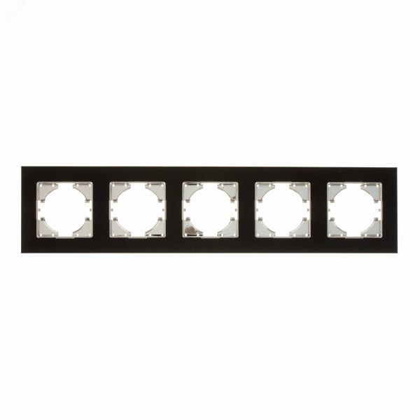 Рамка 5-местная Ugra алюминий, чёрный
