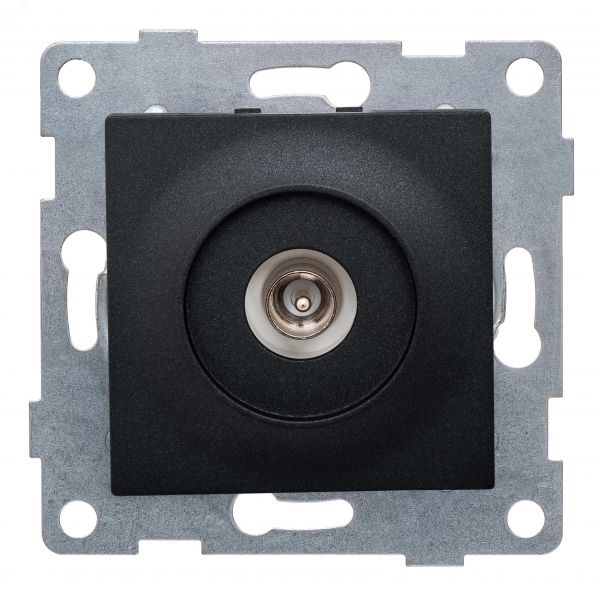 Розетка антенная Ugra, механизм, одинарный, графит