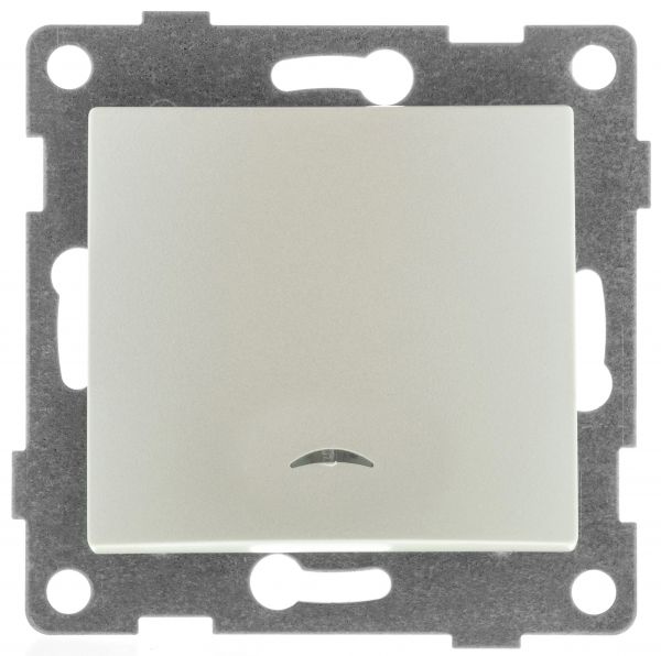 Выключатель одноклавишный Ugra инд, механизм, 10А, 250В, жемчуг