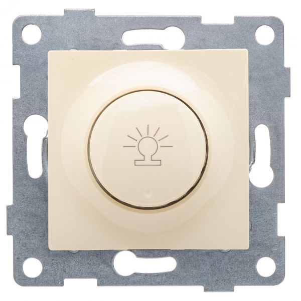 Диммер Ugra, 500 W, механизм, с накладкой и воротком, бежевый