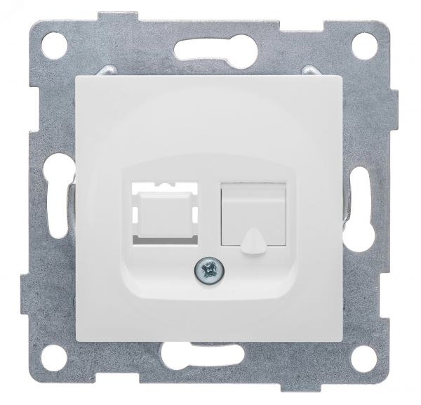 Розетка компьютерная RJ45 Ugra, механизм, одинарный, белый