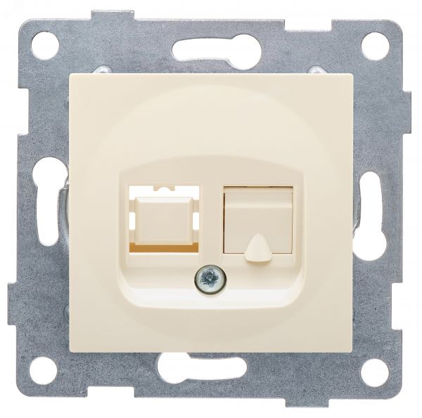 Розетка компьютерная RJ45 Ugra, механизм, одинарный, бежевый