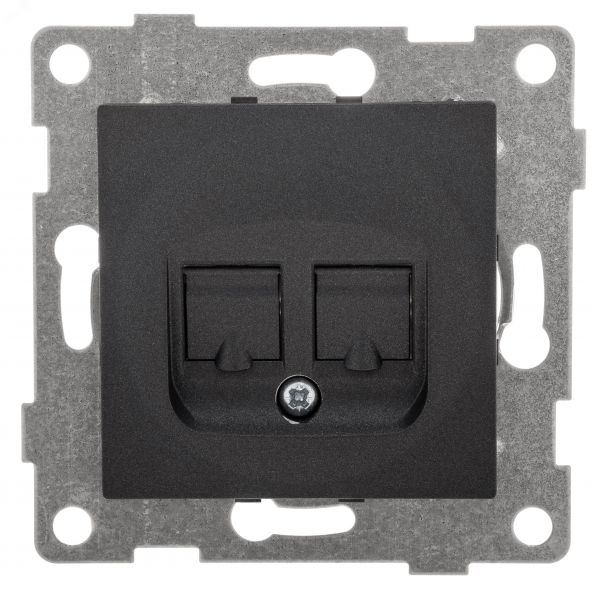 Розетка компьютерная RJ45 Ugra, механизм, одинарный, графит