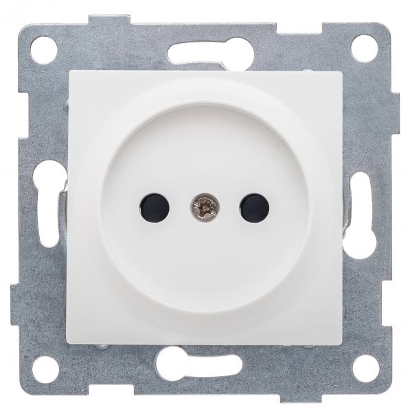 Розетка однопостовая Ugra б/з с з/ш, механизм, 16А, 250В, белый