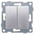 Выключатель двухклавишный Ugra, механизм, 10А, 250В, серебро