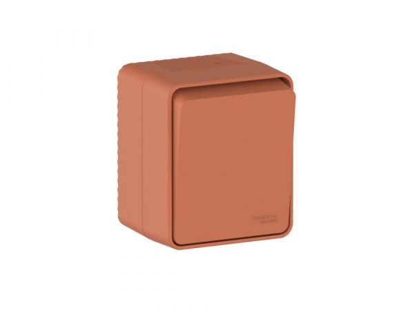 AtlasDesign PROFI IP54 О/У 1-клавишный ВЫКЛЮЧАТЕЛЬ 10 АХ, ТЕРРАКОТОВЫЙ