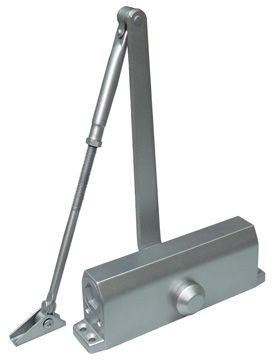 Доводчик двери c тягой EN 3-6, 40 - 120 кг, 1400 мм, двухскоростной, тормоз открывания, задержка закрывания, SL - алюм