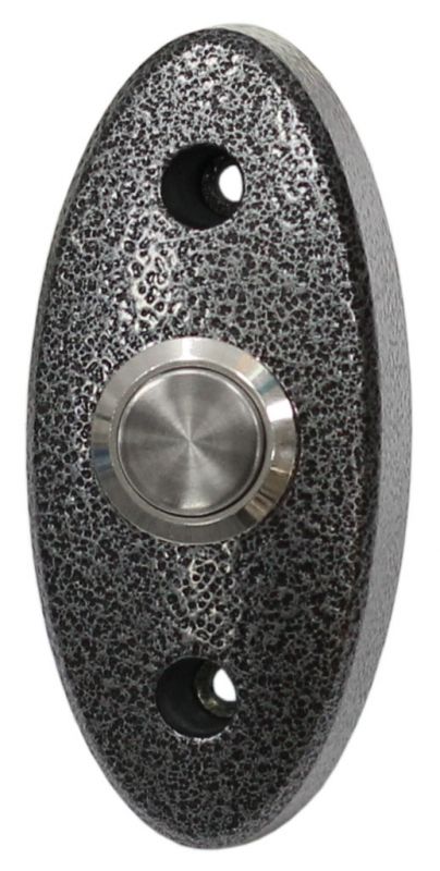 Кнопка металлическая, накладная, НР контакты, серая, 72х32х24 мм