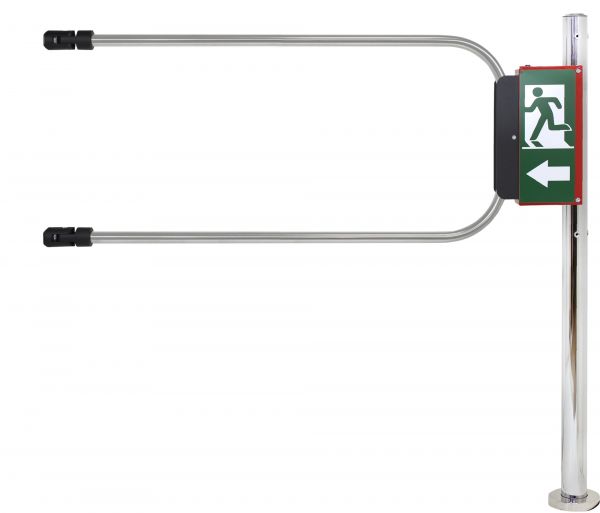 Калитка аварийного выхода с электромагнитом, нержавеющая сталь, в комплекте стойка, створка 1000 х D25 мм