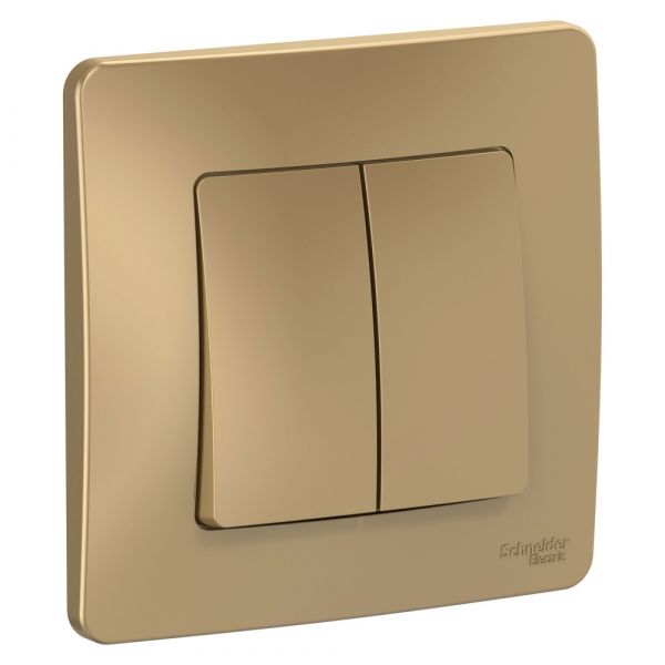 BLANCA скрытой установки двухклавишный переключатель (cх.6+6), 10A, 250B, титан