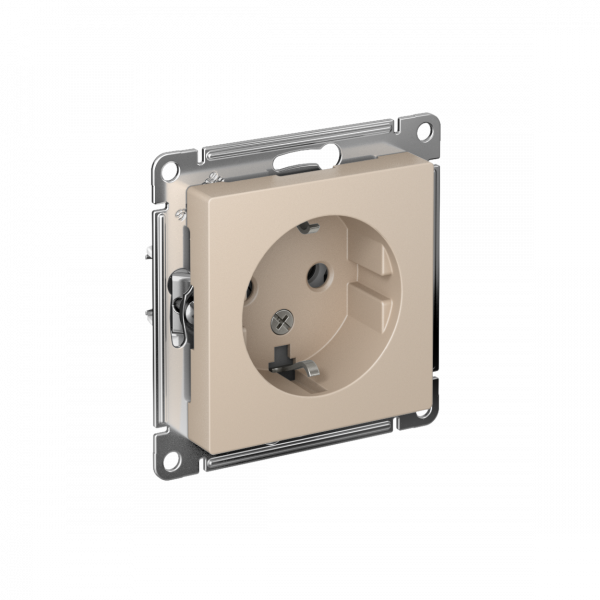 ATLASDESIGN РОЗЕТКА с заземлением, 16А, механизм, ПЕСОЧНЫЙ
