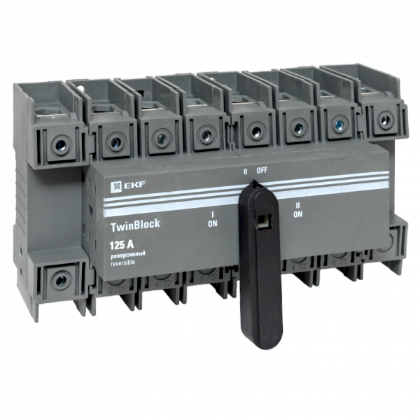Рубильник 125A 4P реверсивный c рукояткой для прямой установки TwinBlock