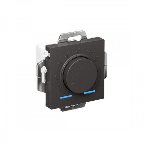 ATLASDESIGN ТЕРМОСТАТ электрон. теплого пола с датчиком, 10A, механизм, БАЗАЛЬТ